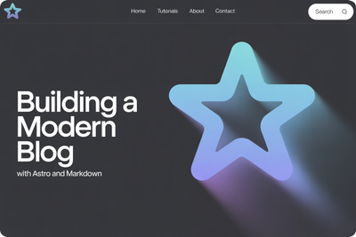 Astro and Markdown logos with code editor background